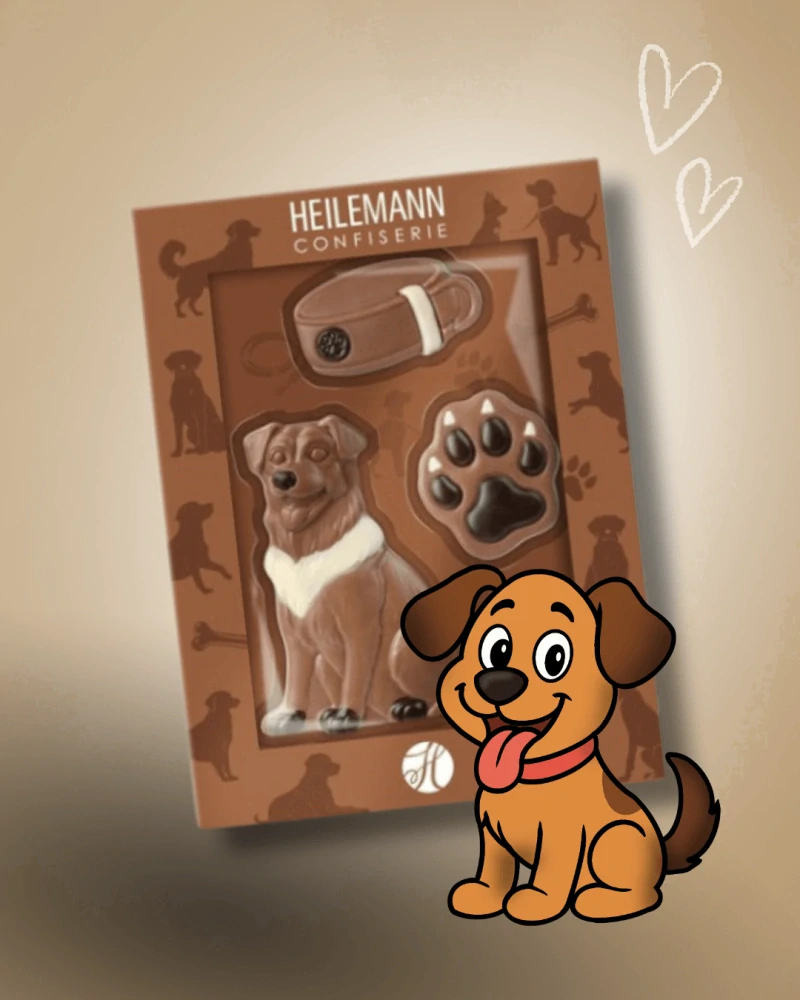 HEILEMANN Dárkový set PES z mléčné čokolády 70g
