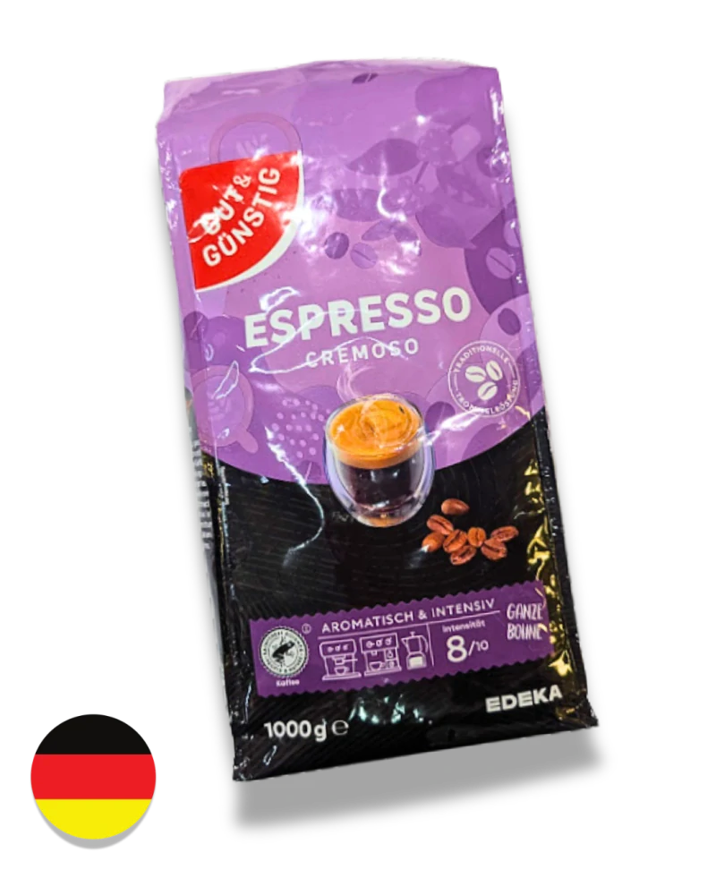 Káva EDEKA Pražená Espresso, 1000g, zrnková