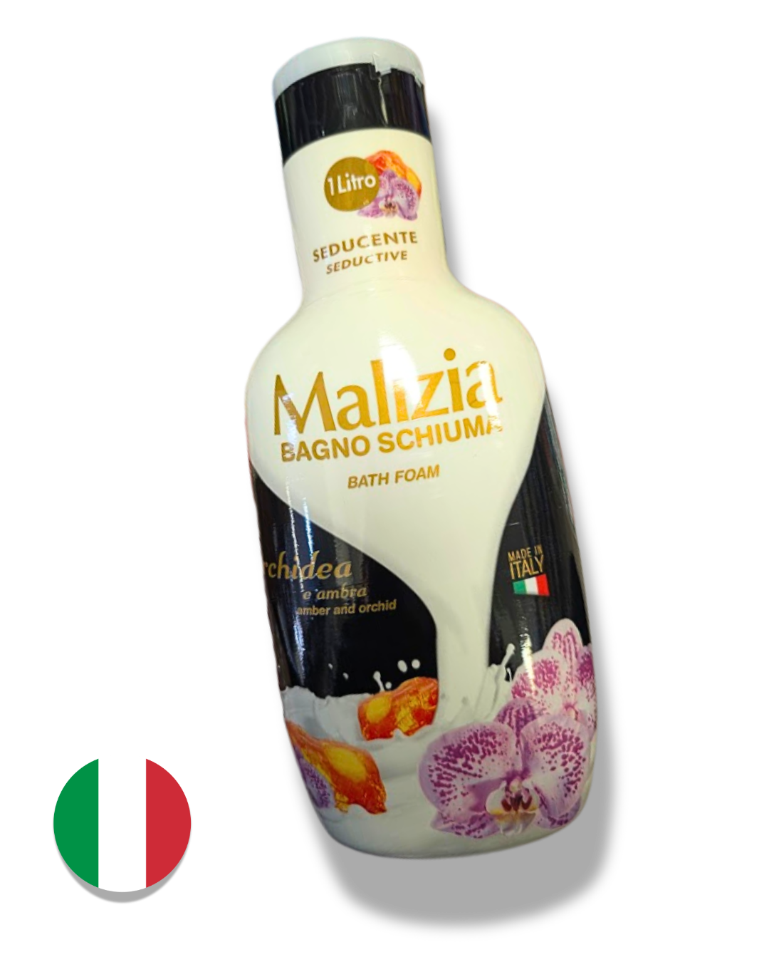 Malizia pěna do koupele a sprchový gel Amber and Orchid (Jantar a orchidej) 1000 ml