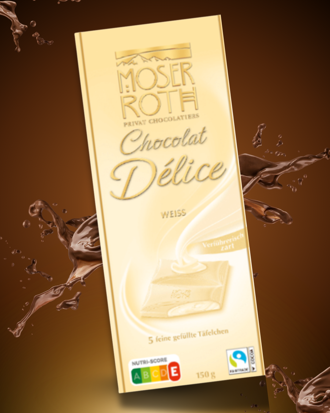 Moser Roth čokoláda DÉLICE BÍLÁ S BÍLOU PĚNOU, 150g