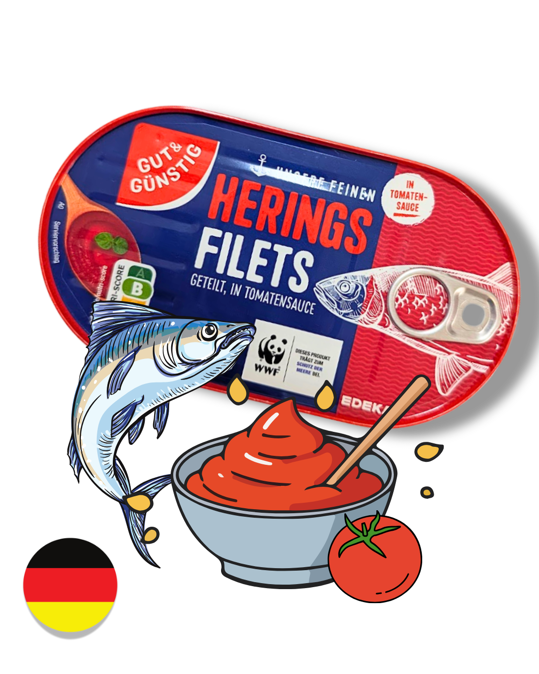 EDEKA Sleďové filety v rajčatové omáčce, 200 g / 120 g