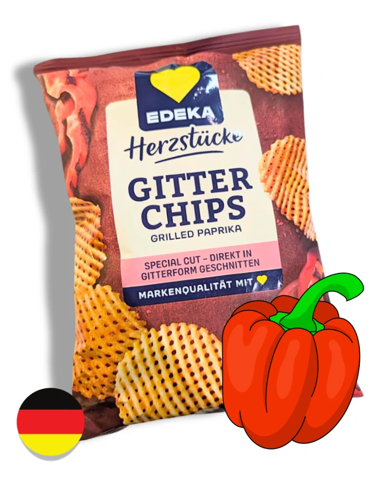 EDEKA mřížkované brambůrky s grilovanou paprikou 125g