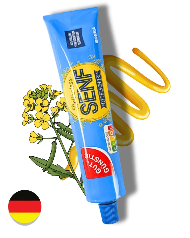 EDEKA Delikátní hořčice, jemně pálivá. 200ml