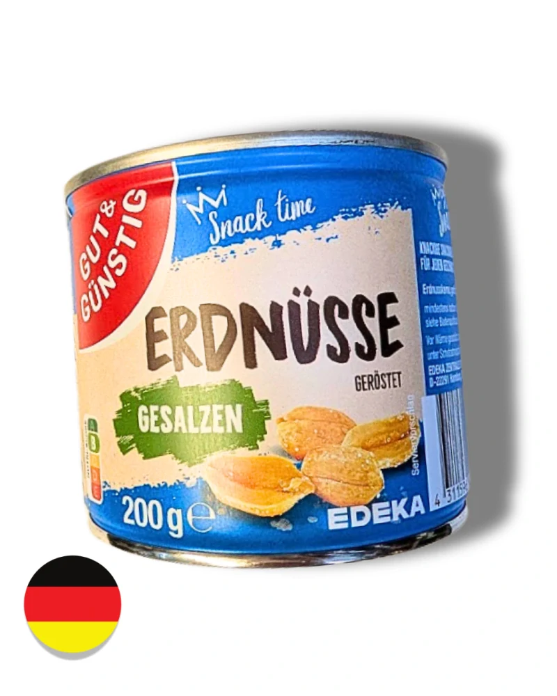 OŘÍŠKY - EDEKA Arašídy v dóze pražené solené 200g, modré