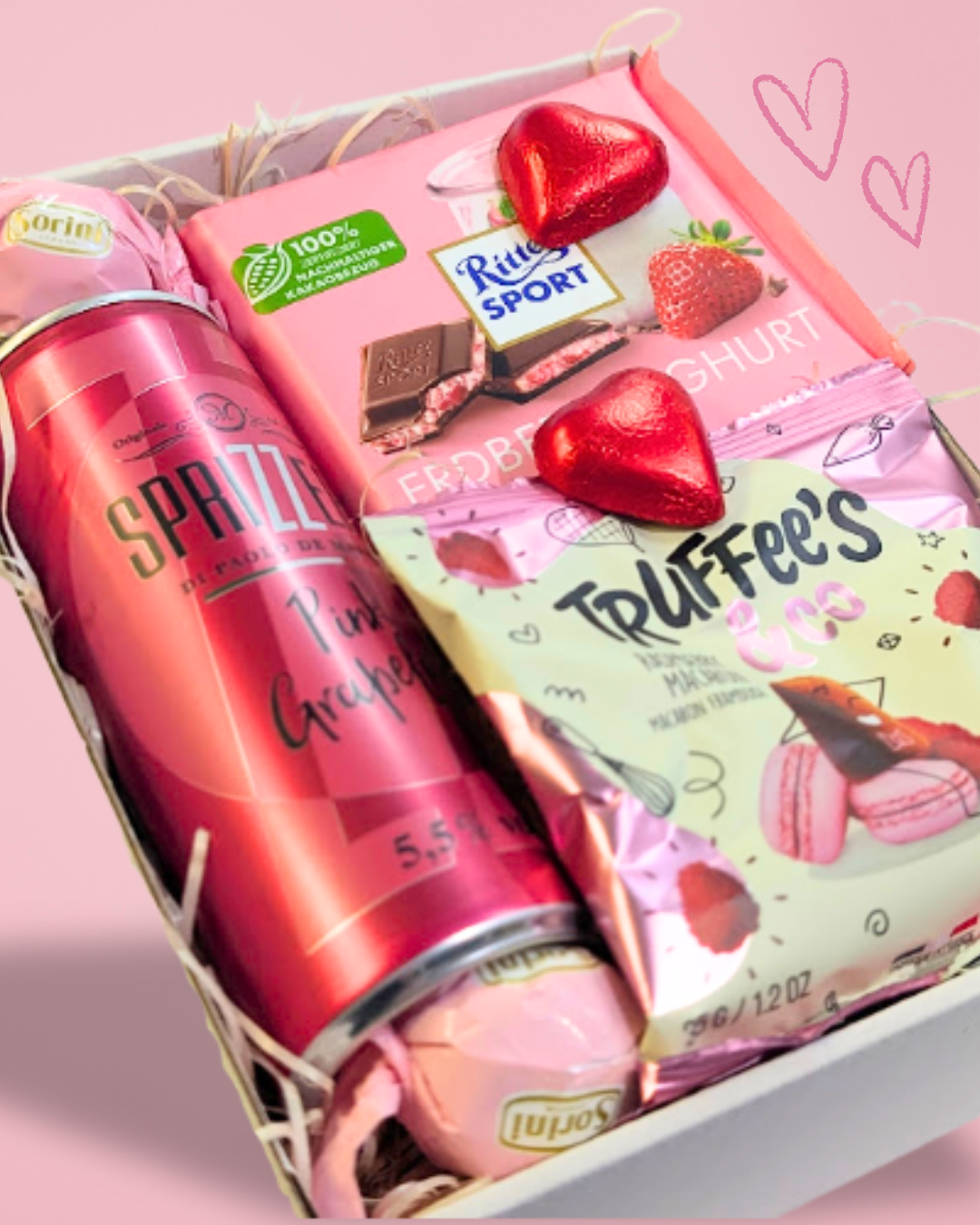 Dárková krabička s bílým vínem růžový grapefruit