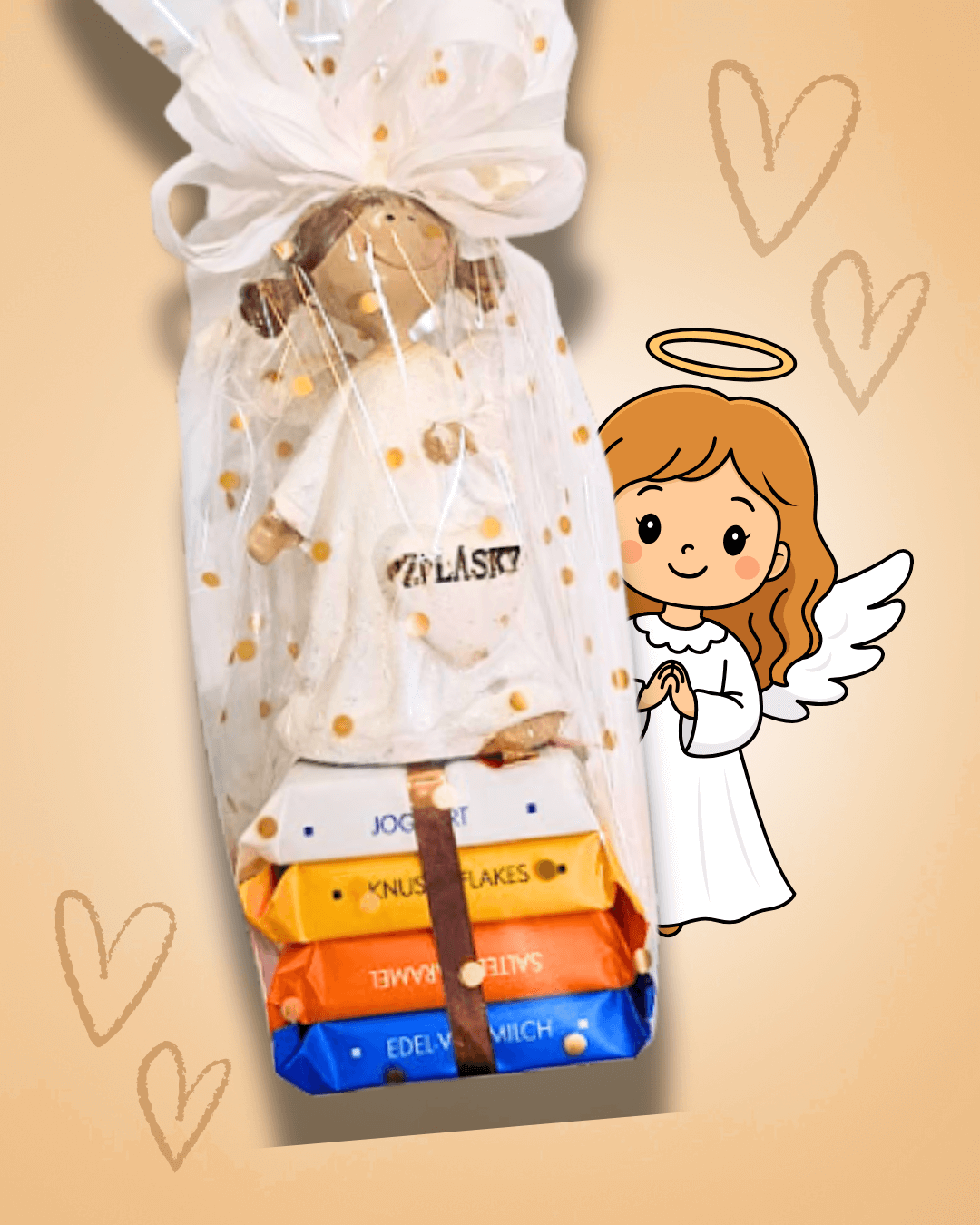 Mini dárkový balíček Ritter sport čokoládky ANDĚL Z LÁSKY
