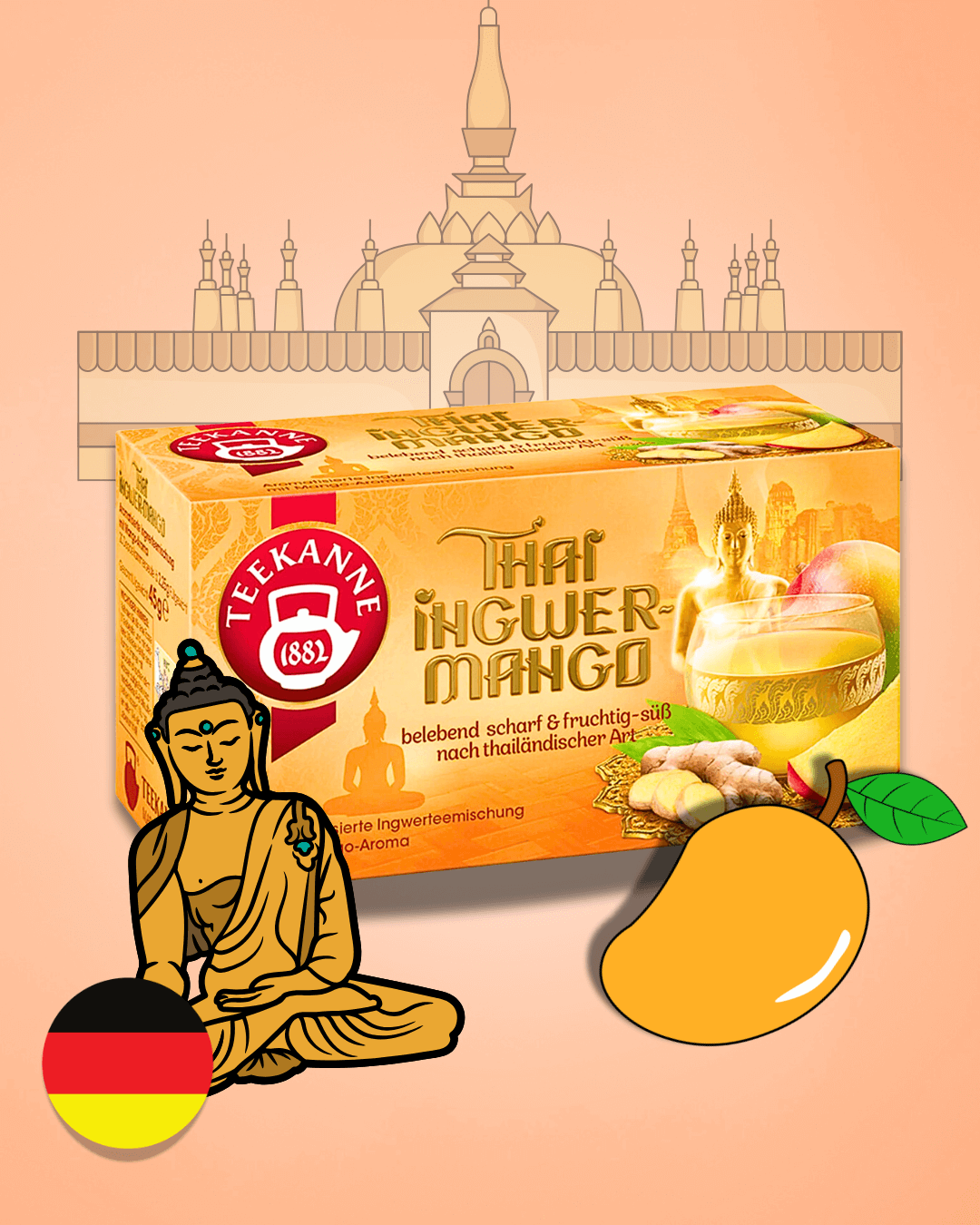 TEEKANNE Thajské mango se zázvorem čaj 45 g
