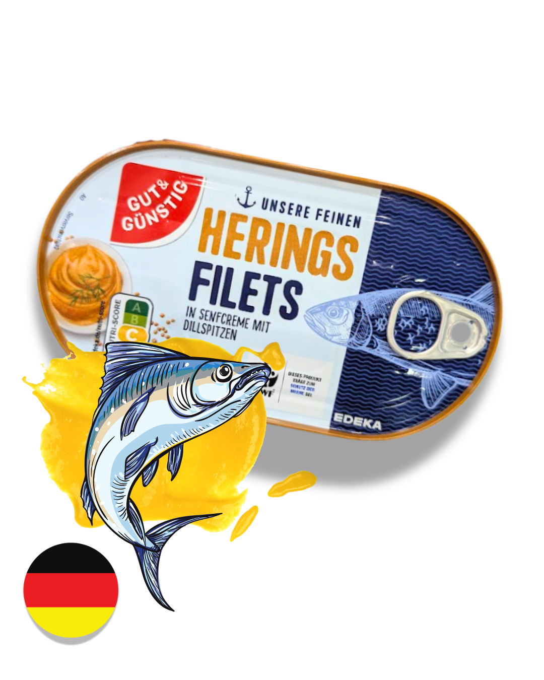 EDEKA Sleďové filety v hořčičném krému s koprem 200g/120g