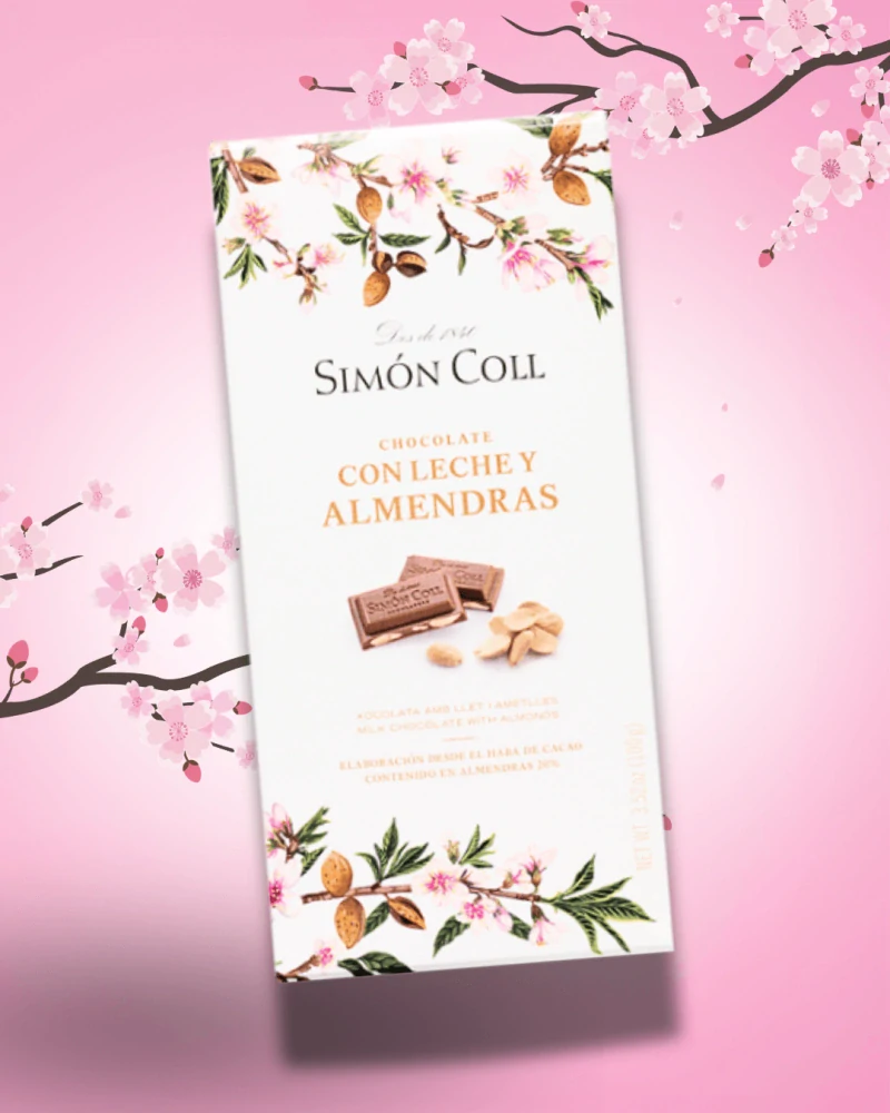 MANDLOŇ - SIMÓN COLL Mléčná čokoláda s mandlemi 100 g BEZ LEPKU