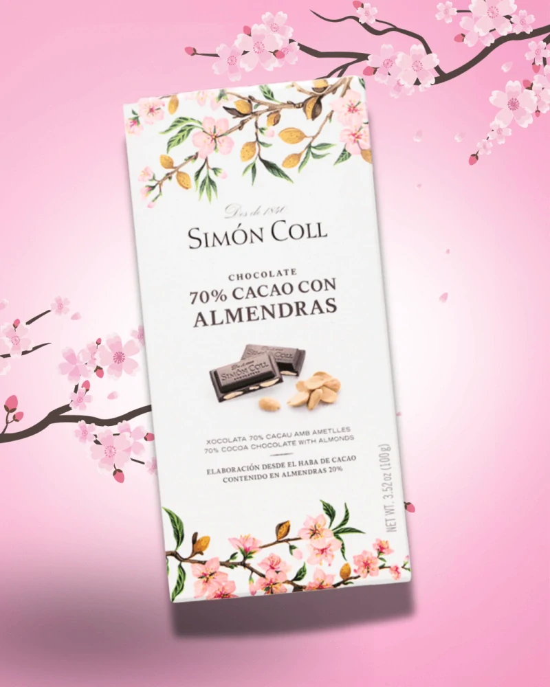 MANDLOŇ - SIMÓN COLL Hořká čokoláda s mandlemi 100 g BEZ LEPKU