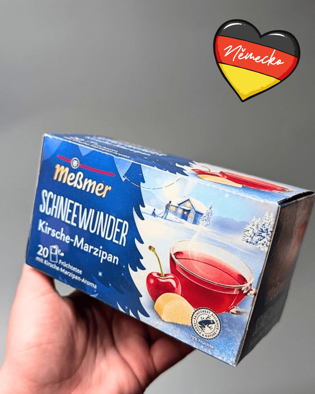 VÁNOCE- Meßmer čaj SCHNEEWUNDER Kirsche-Marzipan Sněhový zázrak - 20x2,75g = 55g