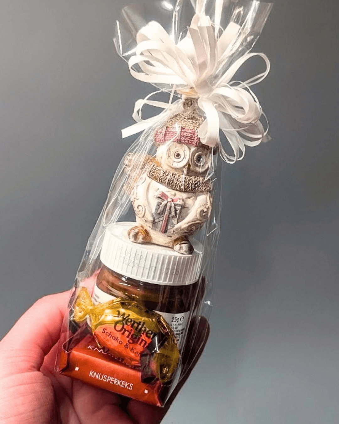 VÁNOCE-Dárkový balíček mini nutella a VÁNOČNÍ SOVA