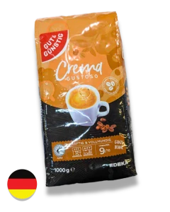 Káva EDEKA Pražená Espresso Crema GUSTOSO, 1000g, zrnková