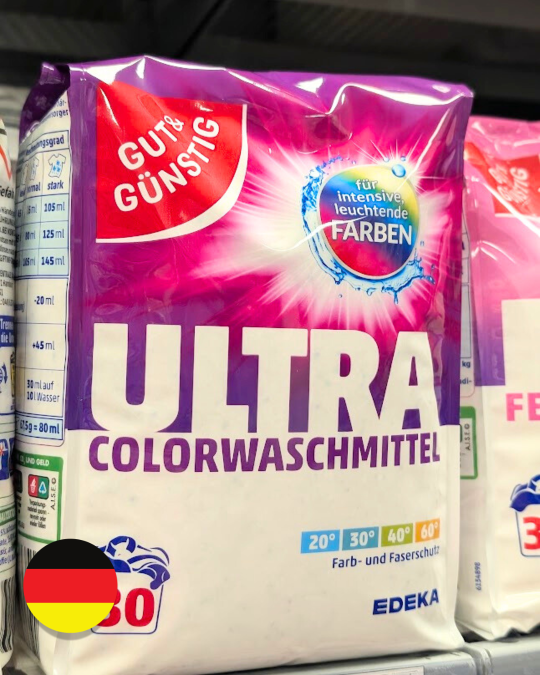 Prací prášek G&G EDEKA Ultra color na barevné prádlo , 30 dávek - 2,025 kg