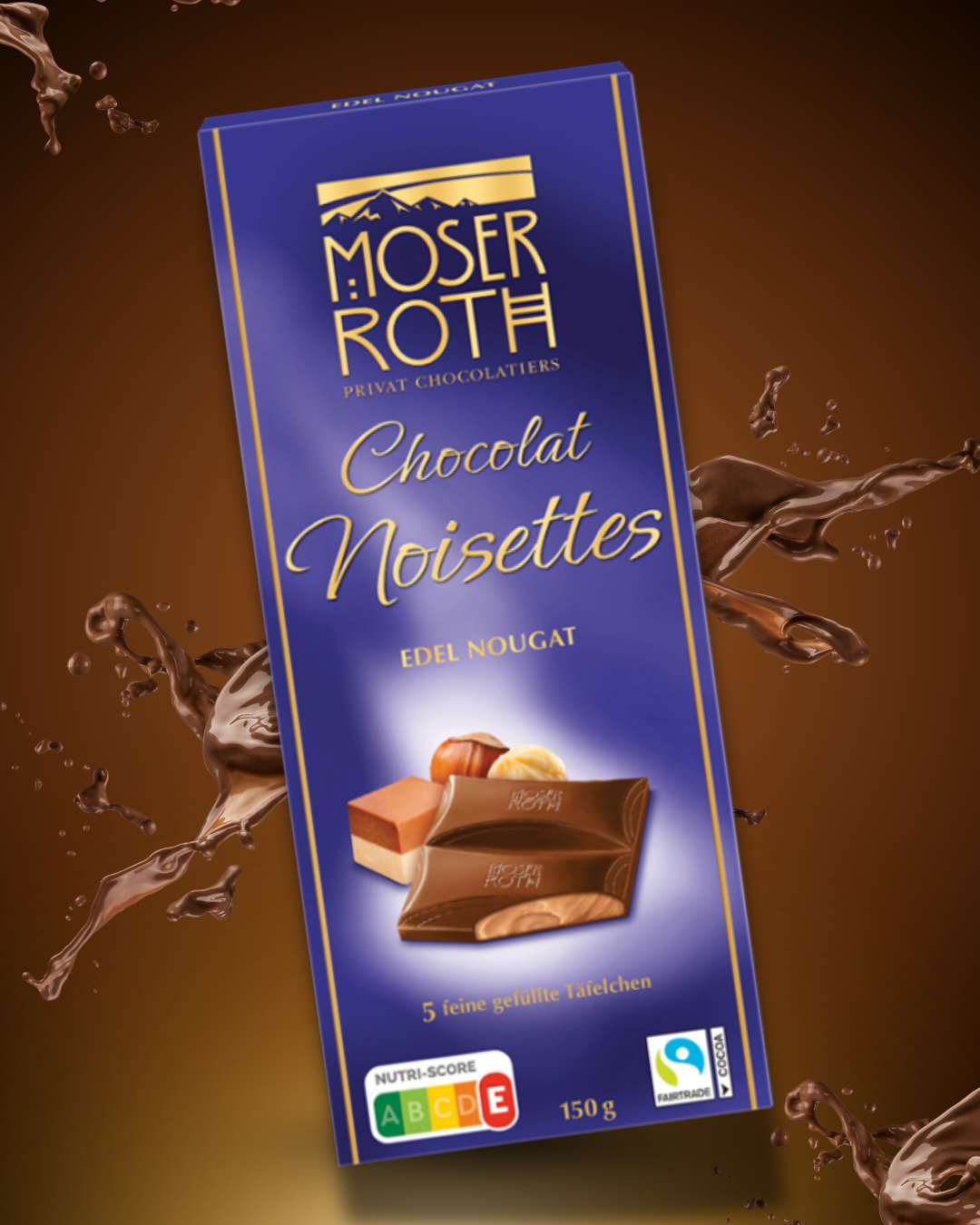 Moser Roth čokoláda NOISETTES NUGÁT 150 g