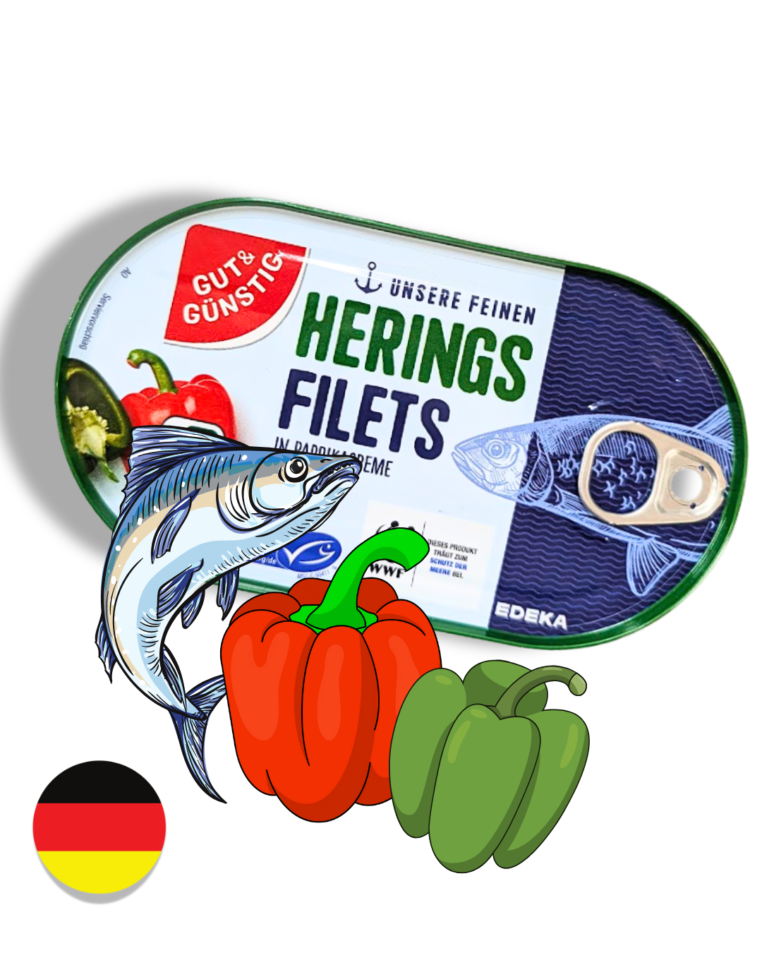 EDEKA Sleďové filety v paprikovém krému 200 g / 120 g