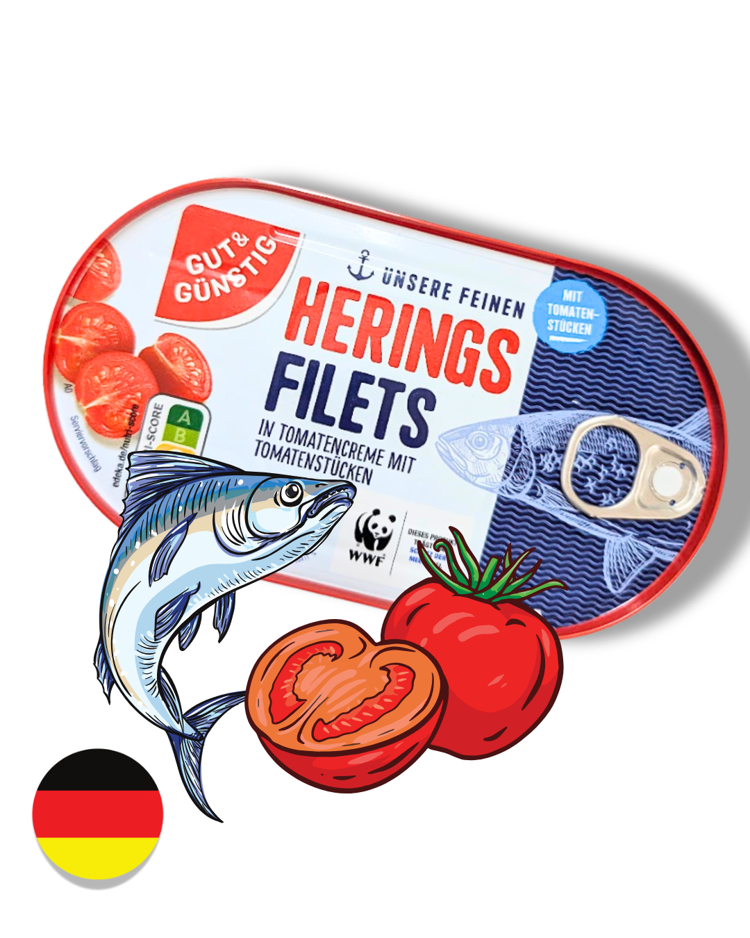 EDEKA Sleďové filety v rajčatovém krému s kousky rajčat, 200 g / 120 g