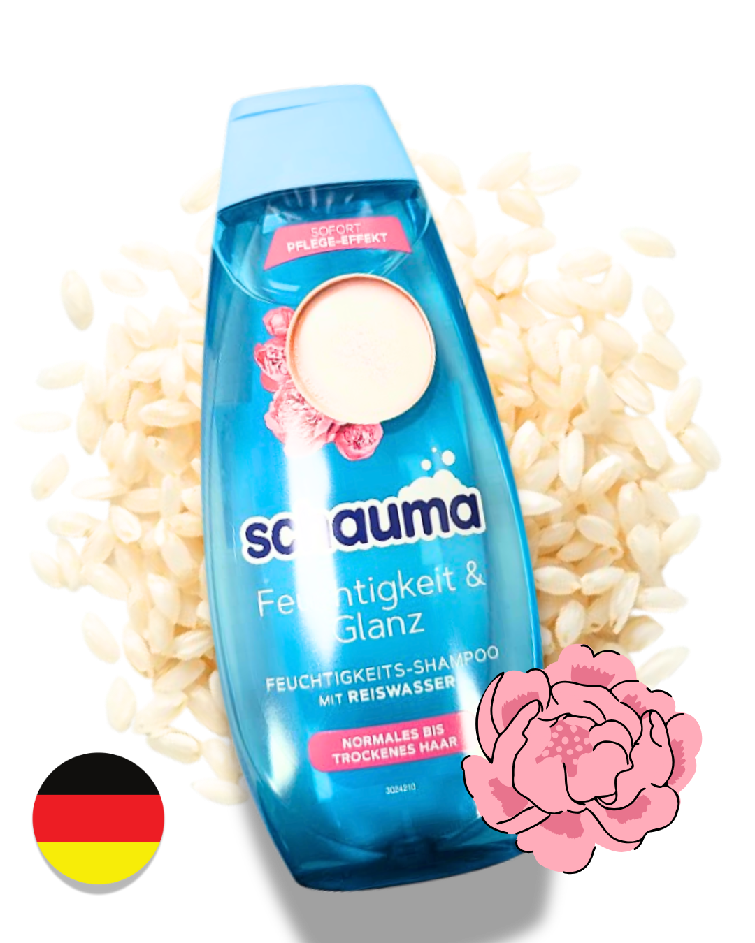 Schauma Hydratace & Lesk RÝŽOVÁ VODA A PIVOŇKA– šampon 400 ml