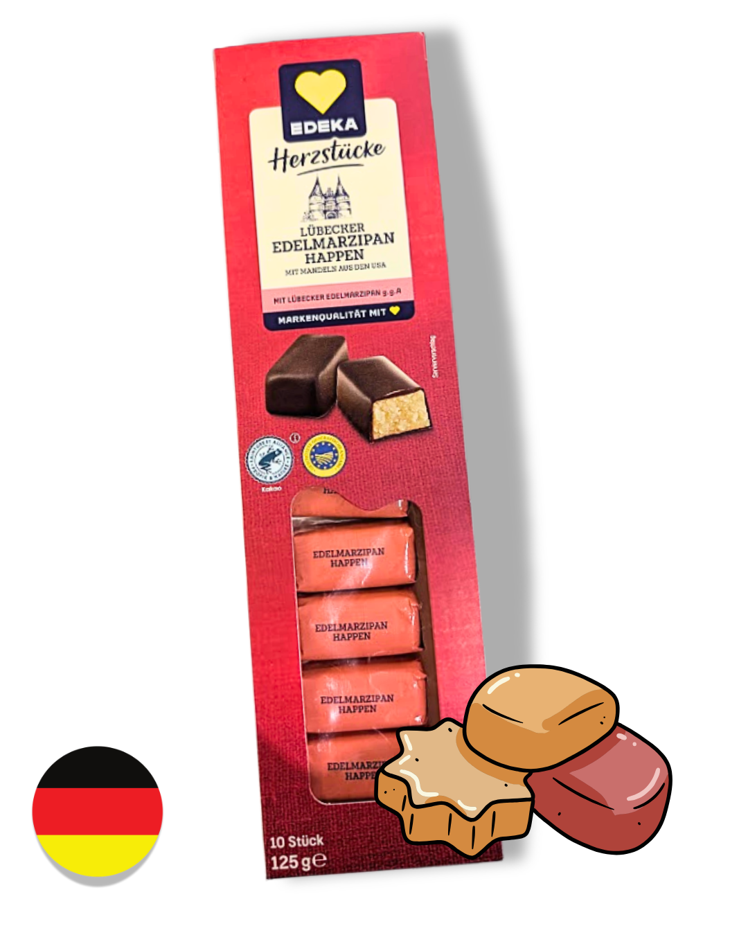 Čokoládové kousky s marcipánem 75%, 125g