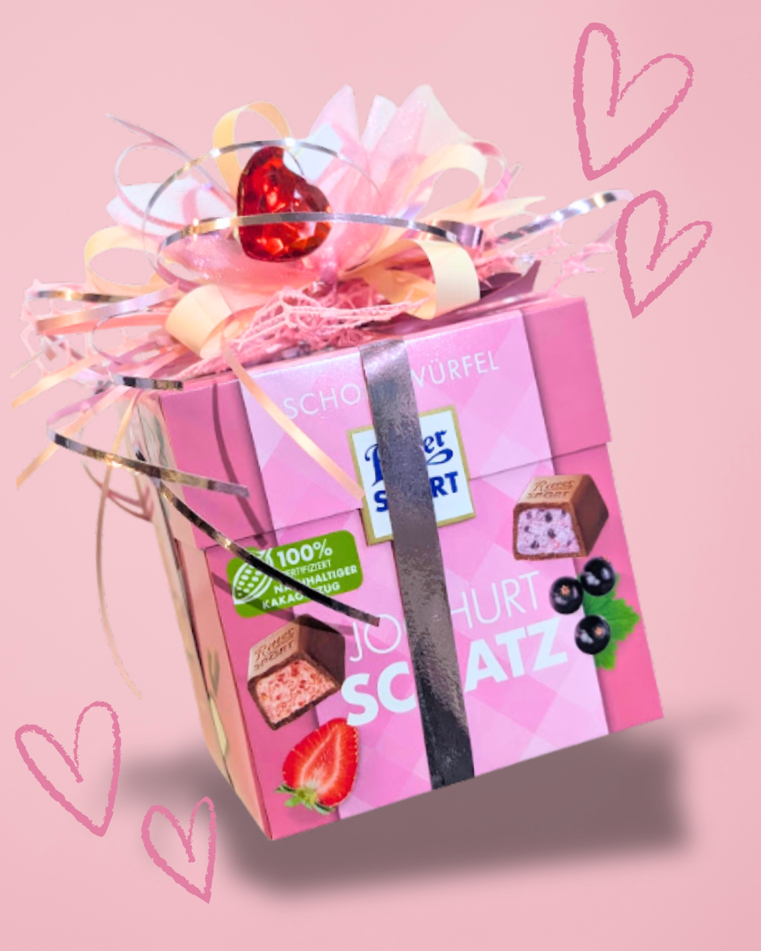Ritter Sport bonbony 176g, 22ks - jogurtové s mašlí