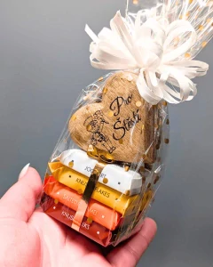 Mini dárkový balíček Ritter sport čokoládky DŘEVĚNÉ SRDCE PRO ŠTĚSTÍ
