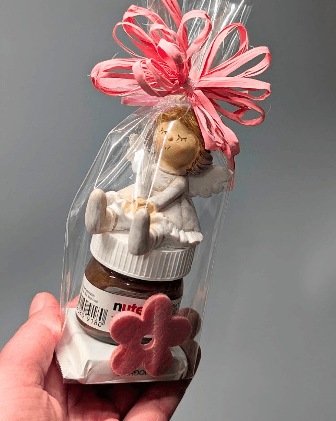 Dárkový balíček mini nutella a SEDÍCÍ ANDĚLKA (RŮŽOVÝ)