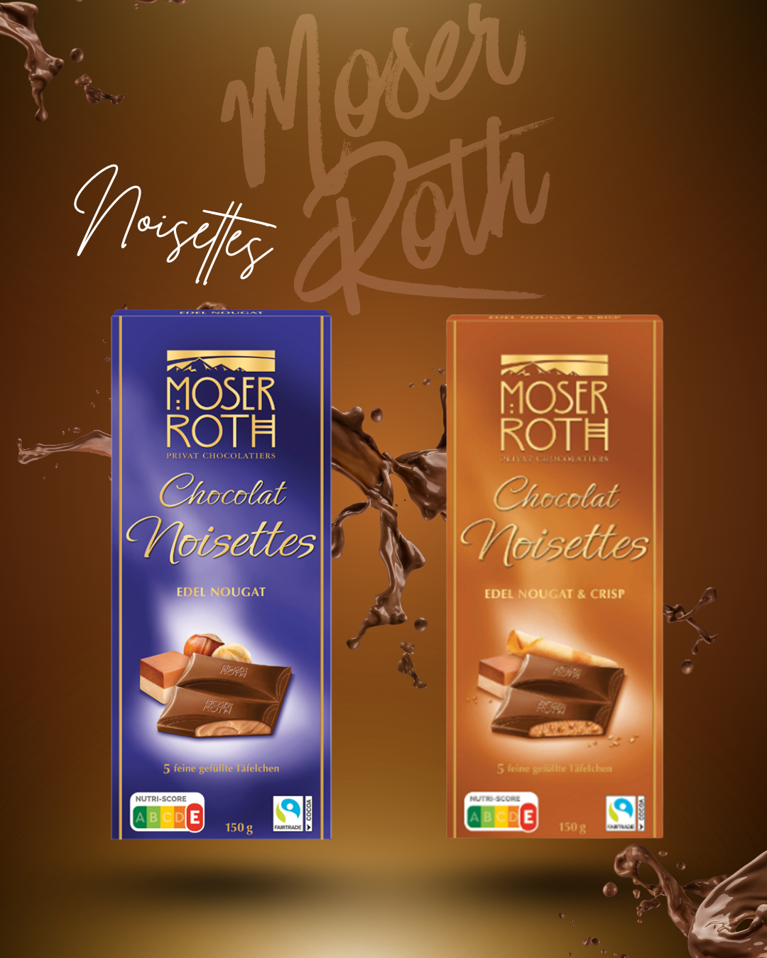 Moser Roth čokoláda NOISETTES NUGÁT 150 g